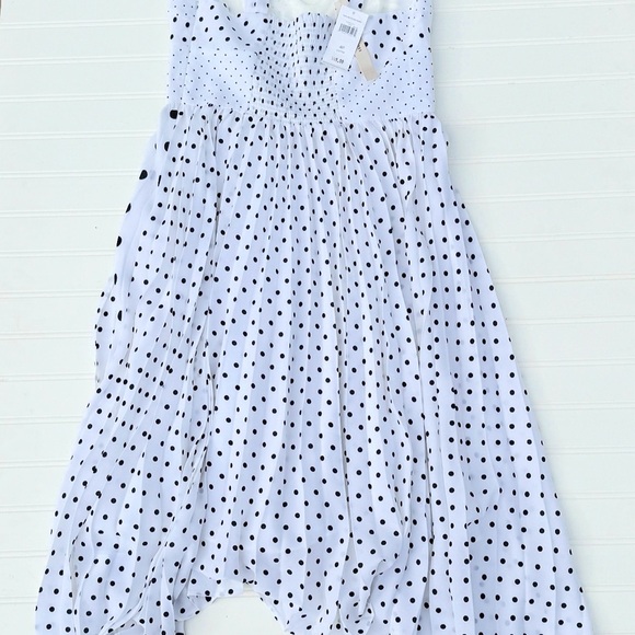 *NWT* Banana Republic Polka Dot Pleated Midi Dress - Picture 3 of 7